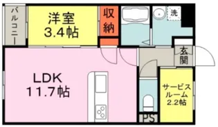 ベルオロール大善寺【103号号室】の間取り