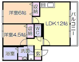 2LDKの間取り画像