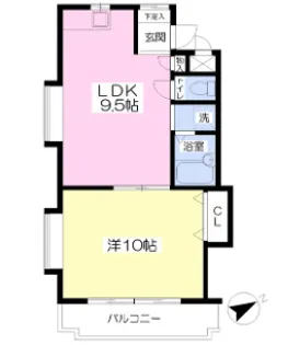 シャロム国分【201号号室】の間取り