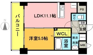 メゾンクラウン大手山【602号号室】の間取り