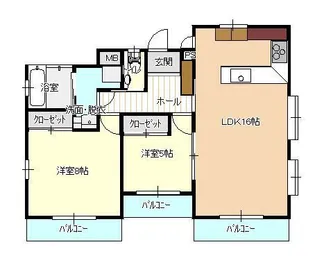 サクスィード花畑【201号号室】の間取り