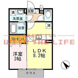 1LDKの間取り画像