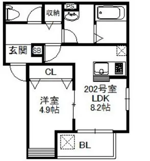 ポラリス久留米南【2階】の間取り