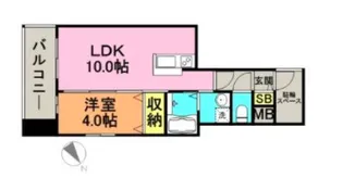 1LDKの間取り画像