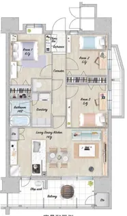 サンメゾン西鉄久留米【1204号号室】の間取り