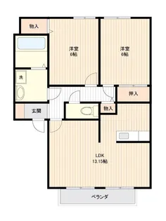 ランドベアー21【D202号室】の間取り