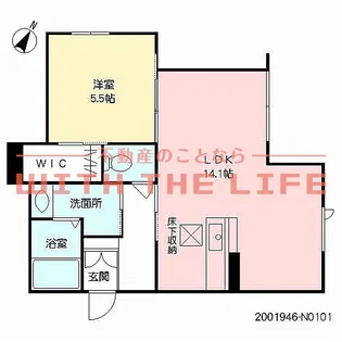 ヴィルヌーブ諏訪野N棟【101号号室】の間取り