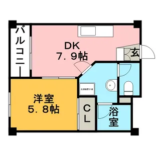 ワンピース【402号号室】の間取り
