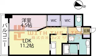 GRANDAIKURUME(グランドアイクルメ)【404号号室】の間取り