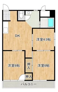 シティーハイツ浜崎B【206号号室】の間取り