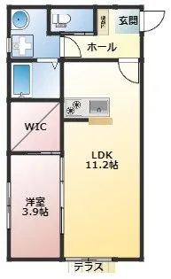 Prevoyance(プレヴォワイアンス)久留米駅西【201号号室】の間取り