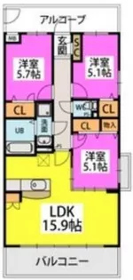 プレジデント正弥GOLD【4階】の間取り