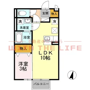 コンフォート宮ノ陣【102号号室】の間取り