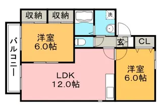 セジュール津福【105号号室】の間取り