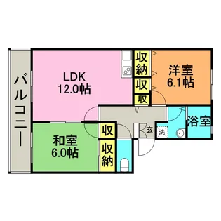 サンライズ高野内【101号号室】の間取り
