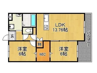 セントラーザ上津【101号号室】の間取り