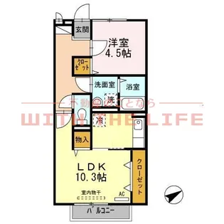 ポルティエ【201号号室】の間取り