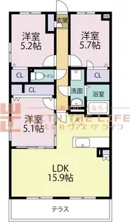 ムーンコート梅満【403号号室】の間取り