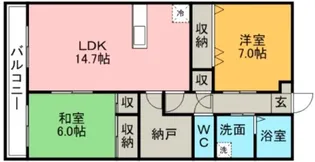 モントーレ久留米セントラルパーク【402号号室】の間取り