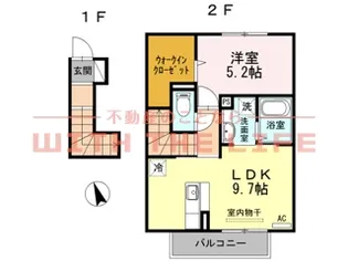 サンライズ御井Ⅱ【206号号室】の間取り