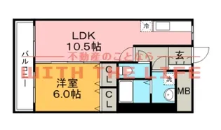 サンライズ東櫛原【605号号室】の間取り