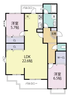 レジデンシャルウエストサイド【201号号室】の間取り