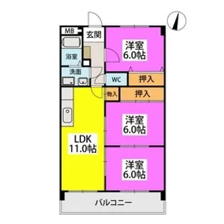 センチュリー中央【101号号室】の間取り