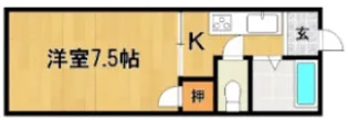 1Kの間取り画像