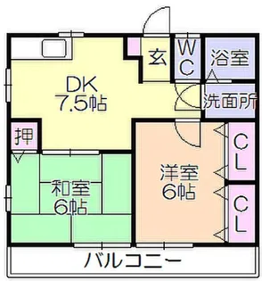 ルーミネス三潴【201号号室】の間取り