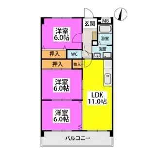 センチュリー中央【102号号室】の間取り
