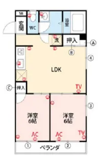 第1HIROハイツ【201号号室】の間取り