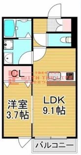 CS津福【103号号室】の間取り