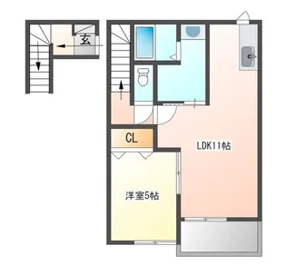 アテレーゼOne津福今町【203号号室】の間取り