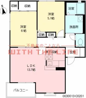 サンクチュアリー久留米Ⅲ【201号号室】の間取り