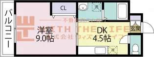 ベルセゾン【402号号室】の間取り