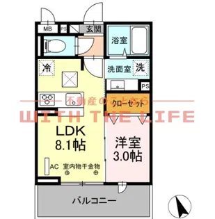 CASTILLO(カスティーヨ)【111号号室】の間取り