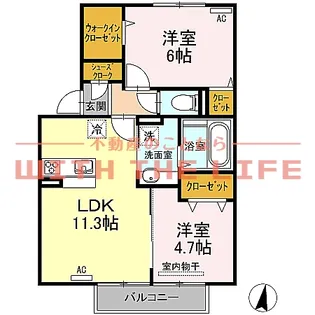 セジュール吉井【203号号室】の間取り