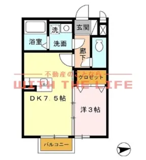 1LDKの間取り画像