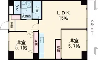 ダイアパレス久留米【402号号室】の間取り