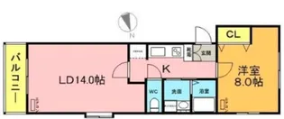 1LDKの間取り画像