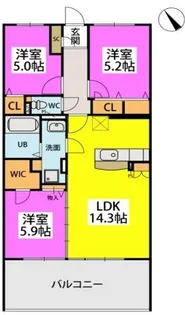アルテハイム宮ノ陣Ⅱ【103号号室】の間取り