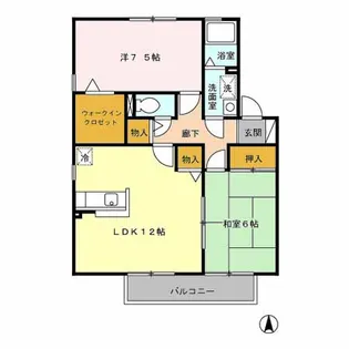 メルベーユ・ドミール【A206号号室】の間取り