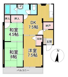 グリーンパーク国分【B201号号室】の間取り