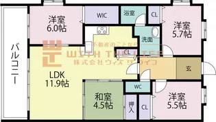 エバーライフ久留米南【313号号室】の間取り