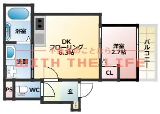 THE NOBLES(ザノーブルス)聖マリア病院前【3階】の間取り