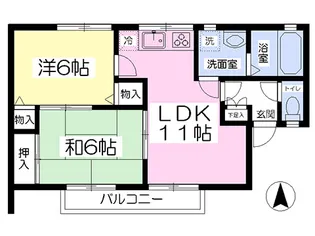 ドエリング朝妻【205号号室】の間取り