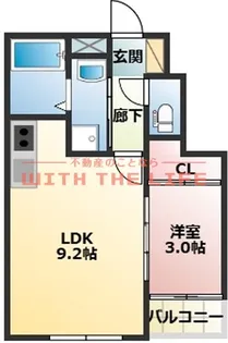The Trinity東櫛原【102号号室】の間取り