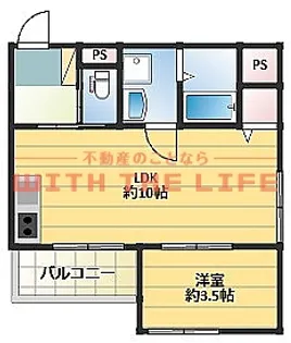 1LDKの間取り画像