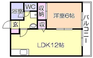 ハイツ旗崎【102号号室】の間取り