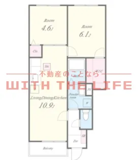 ポムダムール【101号号室】の間取り